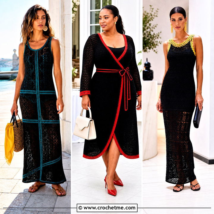 35 Black Crochet Dress Outfit Ideas for Striking Night Style