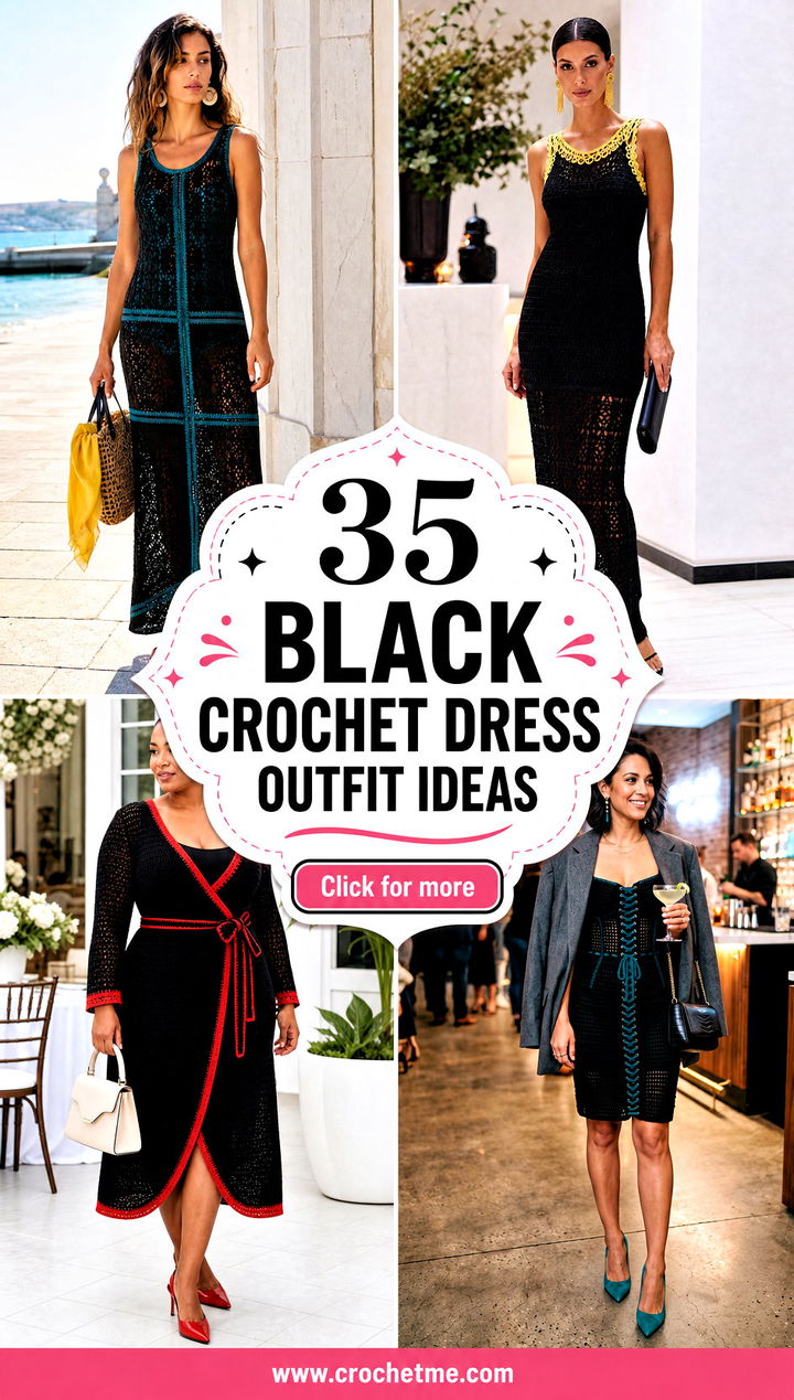 35 black crochet dress outfit ideas - 35 black crochet dress outfit ideas