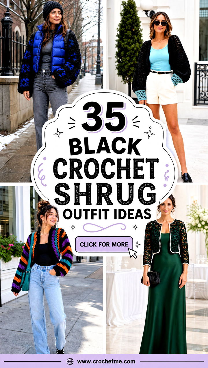 35 black crochet shrug outfit ideas - 35 black crochet shrug outfit ideas