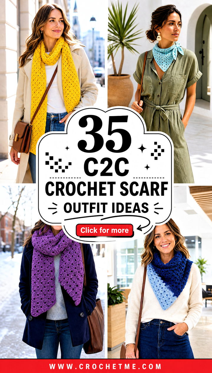 35 c2c crochet scarf outfit ideas - 35 c2c crochet scarf outfit ideas