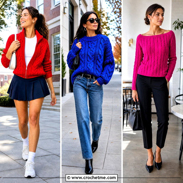 35 Cable Crochet Sweater Outfit Ideas for Timeless Cozy Style