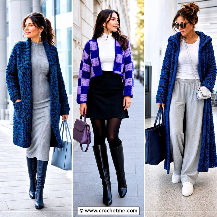 35 Chunky Crochet Cardigan Outfit Ideas for Cozy Street Style
