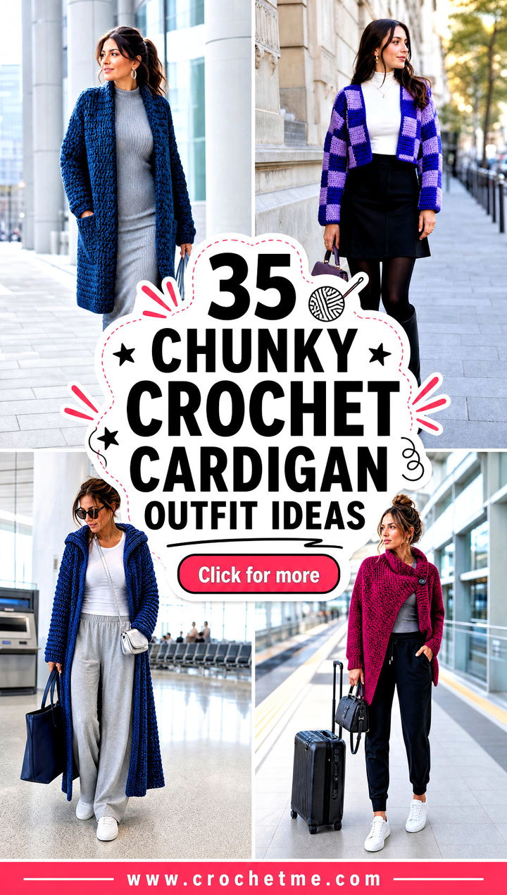 35 chunky crochet cardigan outfit ideas - 35 chunky crochet cardigan outfit ideas