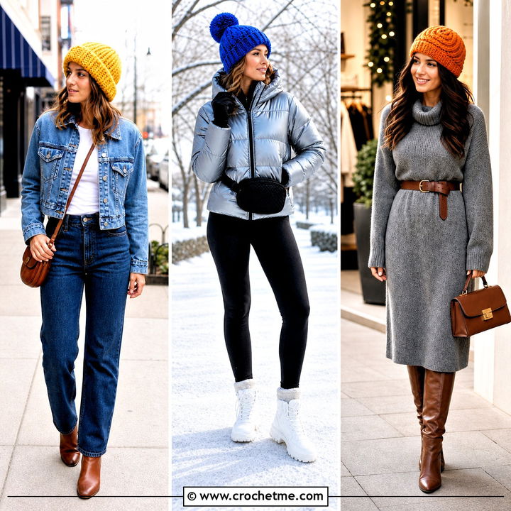 35 Chunky Crochet Hat Outfit Ideas for Warm Winter Style
