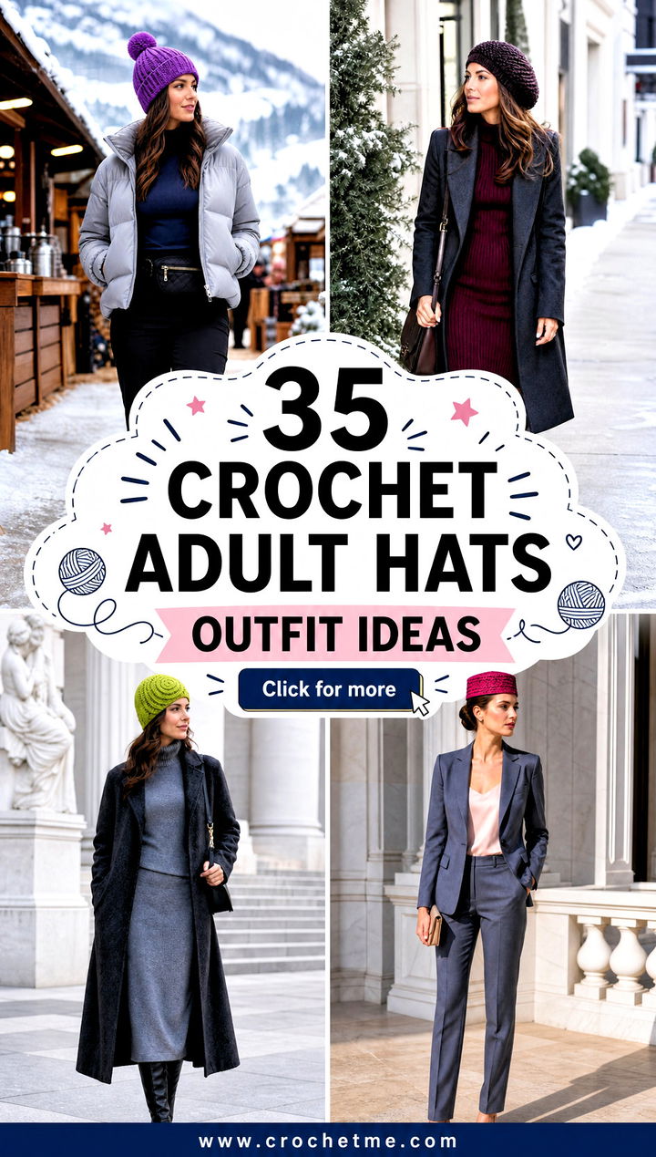 35 crochet adult hats outfit ideas - 35 crochet adult hats outfit ideas