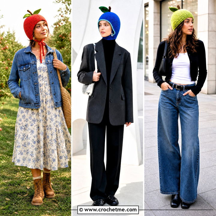 35 Crochet Apple Hat Outfit Ideas for Playful Fall Style