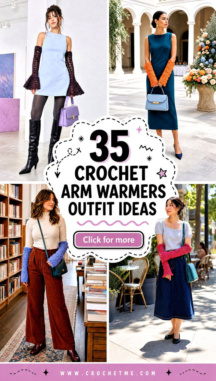 35 crochet arm warmers outfit ideas - 35 crochet arm warmers outfit ideas