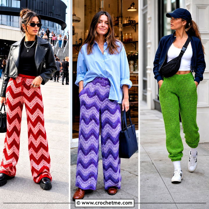 35 Crochet Baggy Pants Outfit Ideas for Relaxed Street Style
