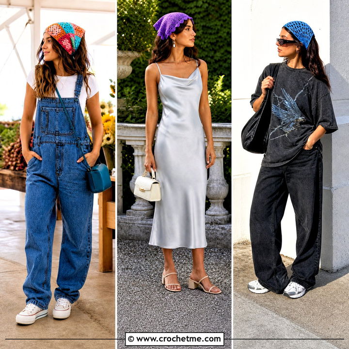 35 Crochet Bandana Scarf Outfit Ideas for Fresh Summer Looks