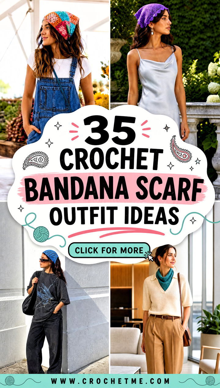 35 crochet bandana scarf outfit ideas - 35 crochet bandana scarf outfit ideas