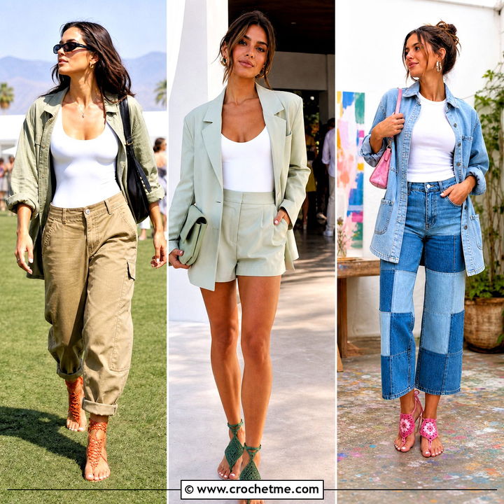 35 Crochet Barefoot Sandals Outfit Ideas for Dreamy Beach Style