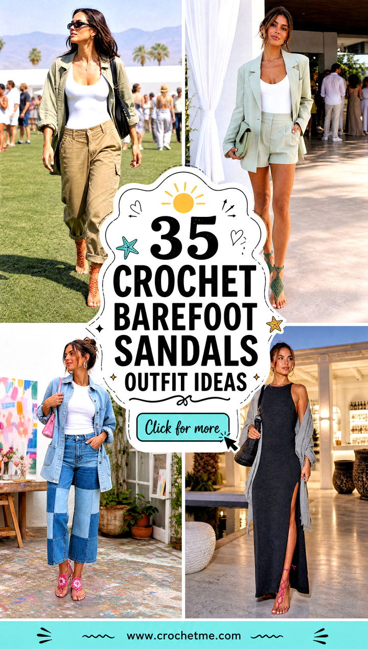 35 crochet barefoot sandals outfit ideas - 35 crochet barefoot sandals outfit ideas