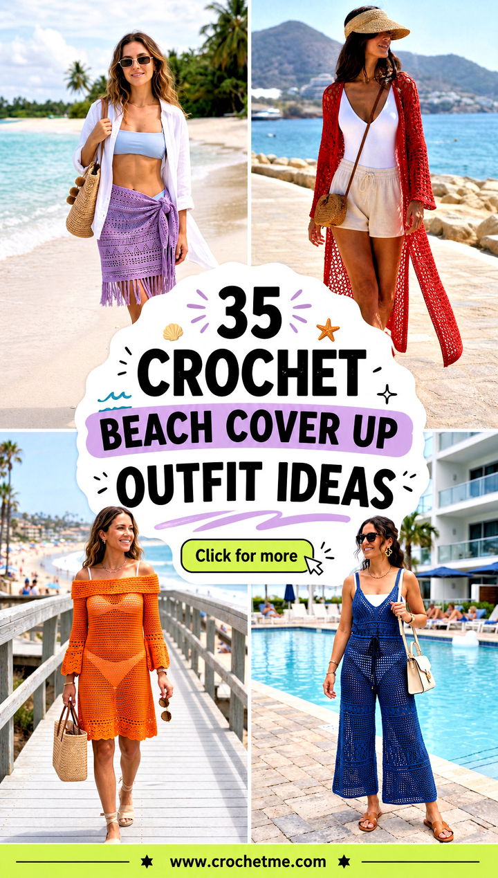 35 crochet beach cover up outfit ideas - 35 crochet beach cover up outfit ideas