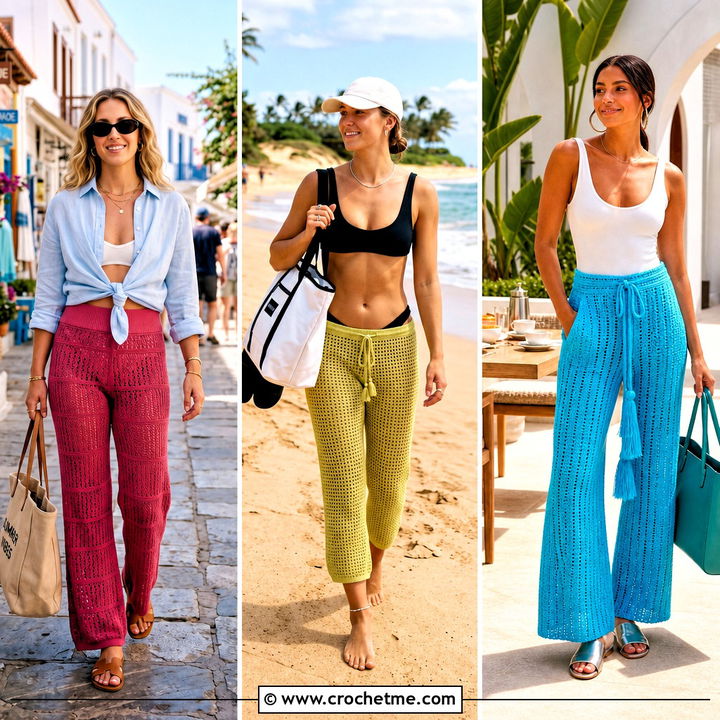 35 Crochet Beach Pants Outfit Ideas for Breezy Vacation Style
