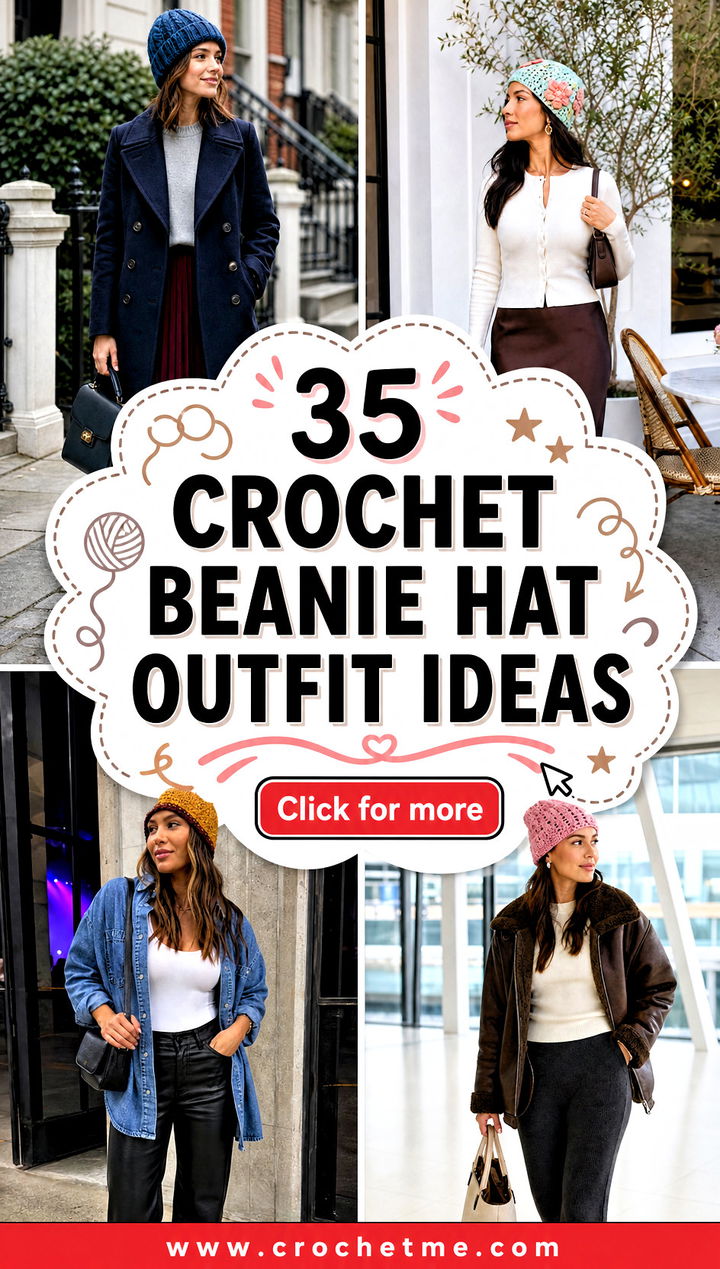 35 crochet beanie hat outfit ideas - 35 crochet beanie hat outfit ideas