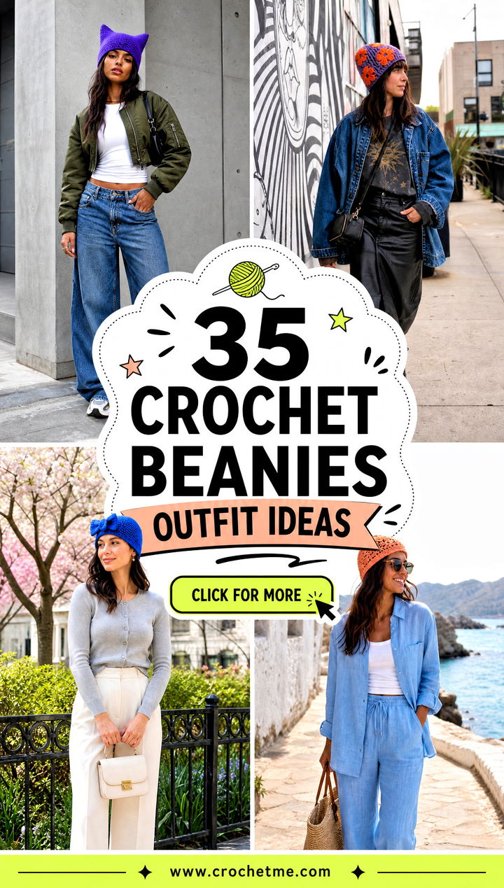 35 crochet beanies outfit ideas - 35 crochet beanies outfit ideas