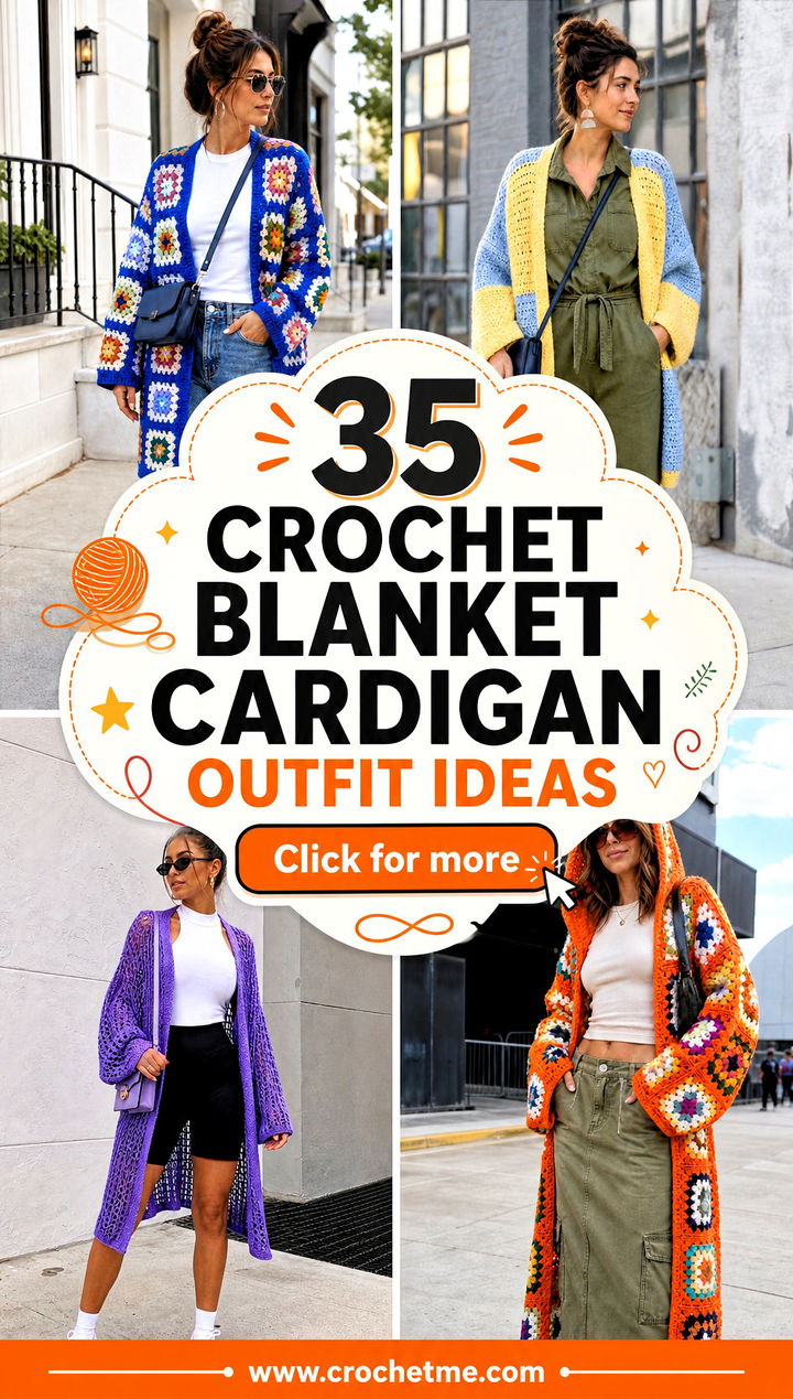 35 crochet blanket cardigan outfit ideas - 35 crochet blanket cardigan outfit ideas