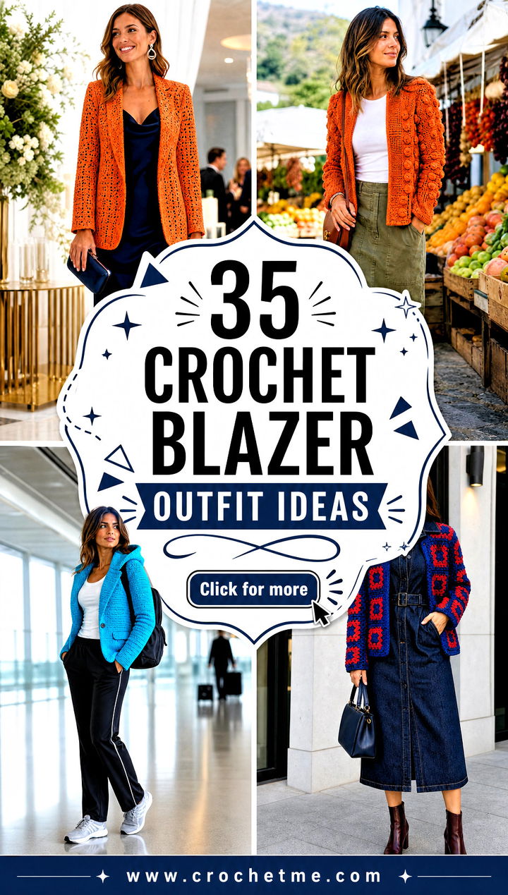 35 crochet blazer outfit ideas - 35 crochet blazer outfit ideas