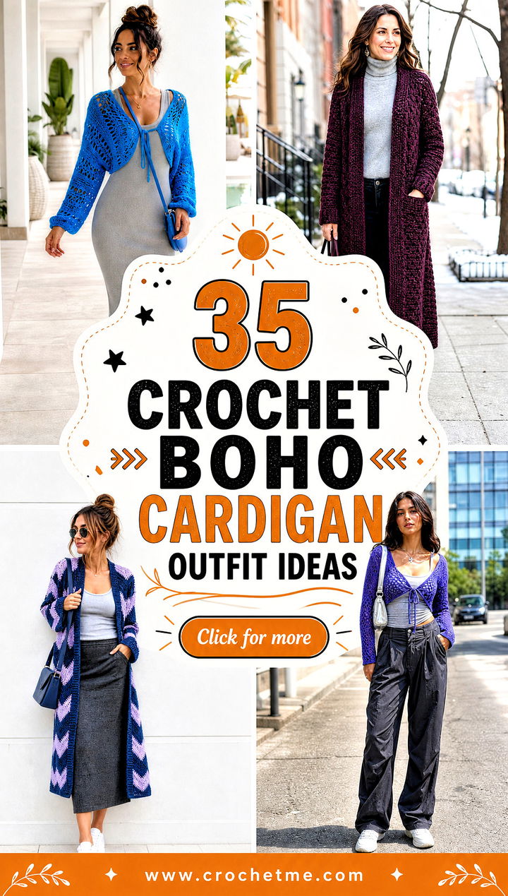 35 crochet boho cardigan outfit ideas - 35 crochet boho cardigan outfit ideas