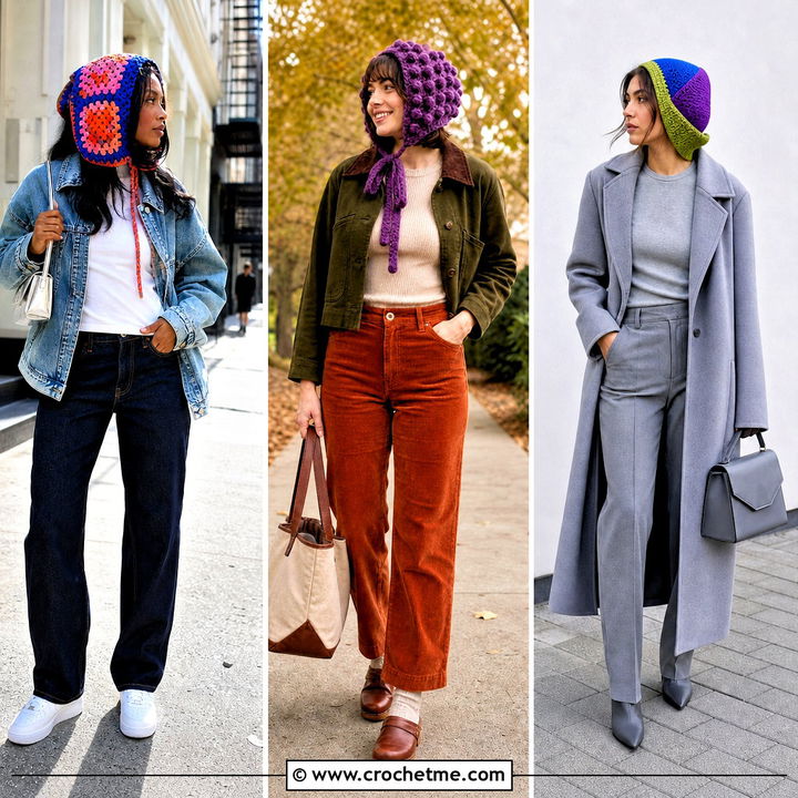 35 Crochet Bonnets Outfit Ideas for Sweet Vintage-Inspired Style