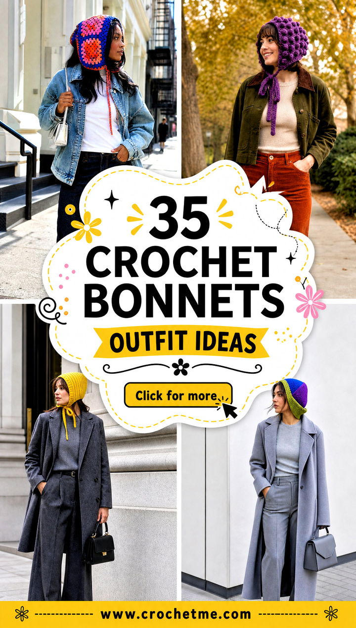 35 crochet bonnets outfit ideas - 35 crochet bonnets outfit ideas