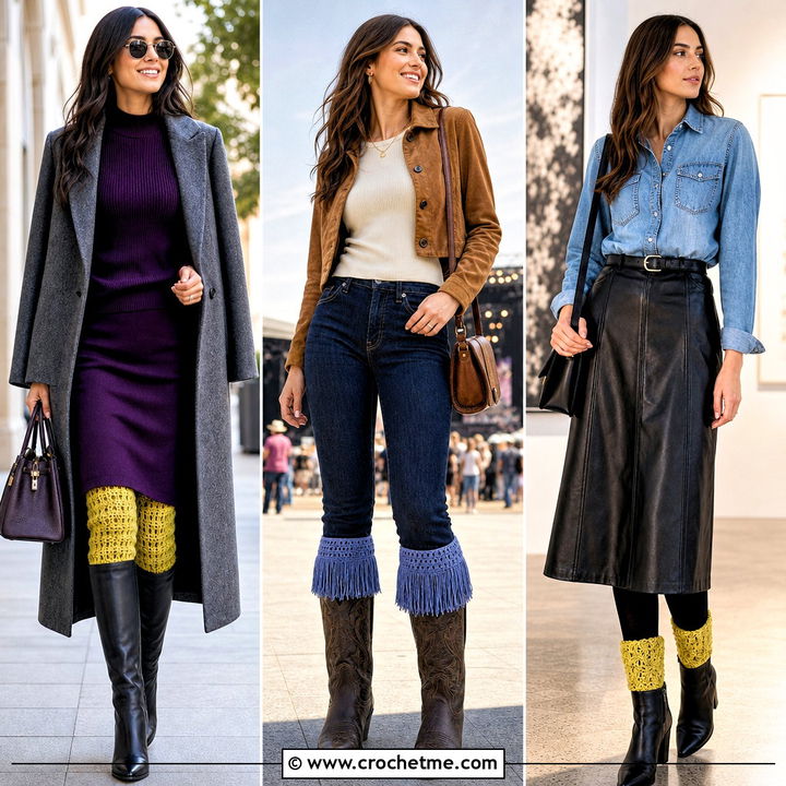 35 Crochet Boot Cuffs Outfit Ideas for Cozy Winter Style