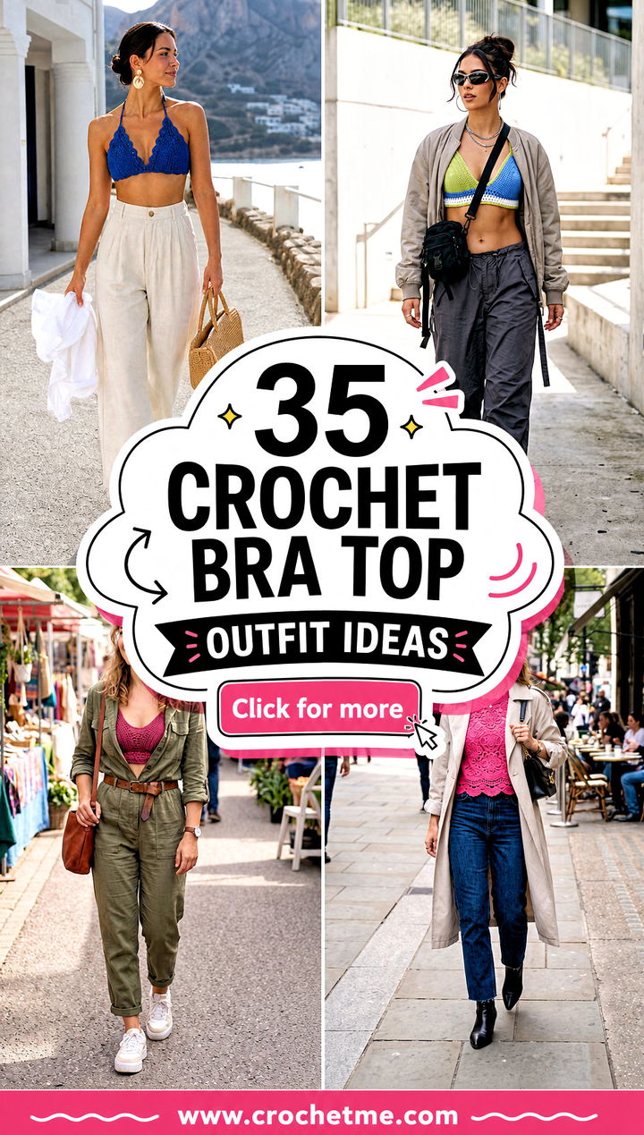 35 crochet bra top outfit ideas - 35 crochet bra top outfit ideas