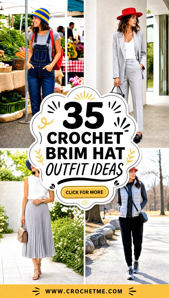 35 crochet brim hat outfit ideas - 35 crochet brim hat outfit ideas