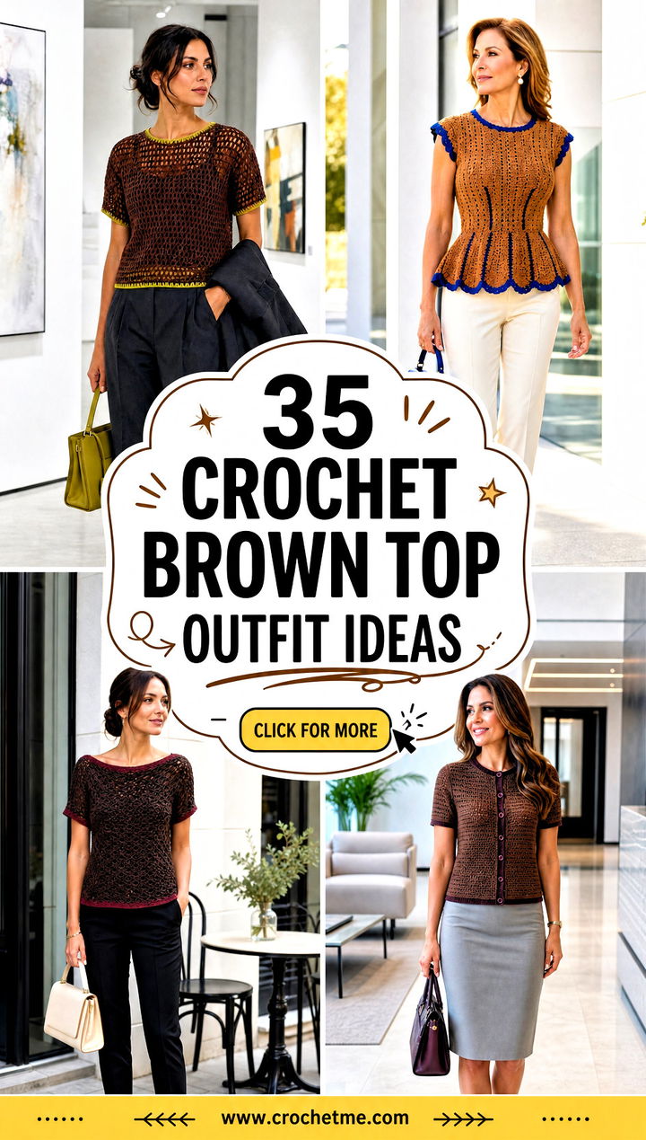 35 crochet brown top outfit ideas - 35 crochet brown top outfit ideas
