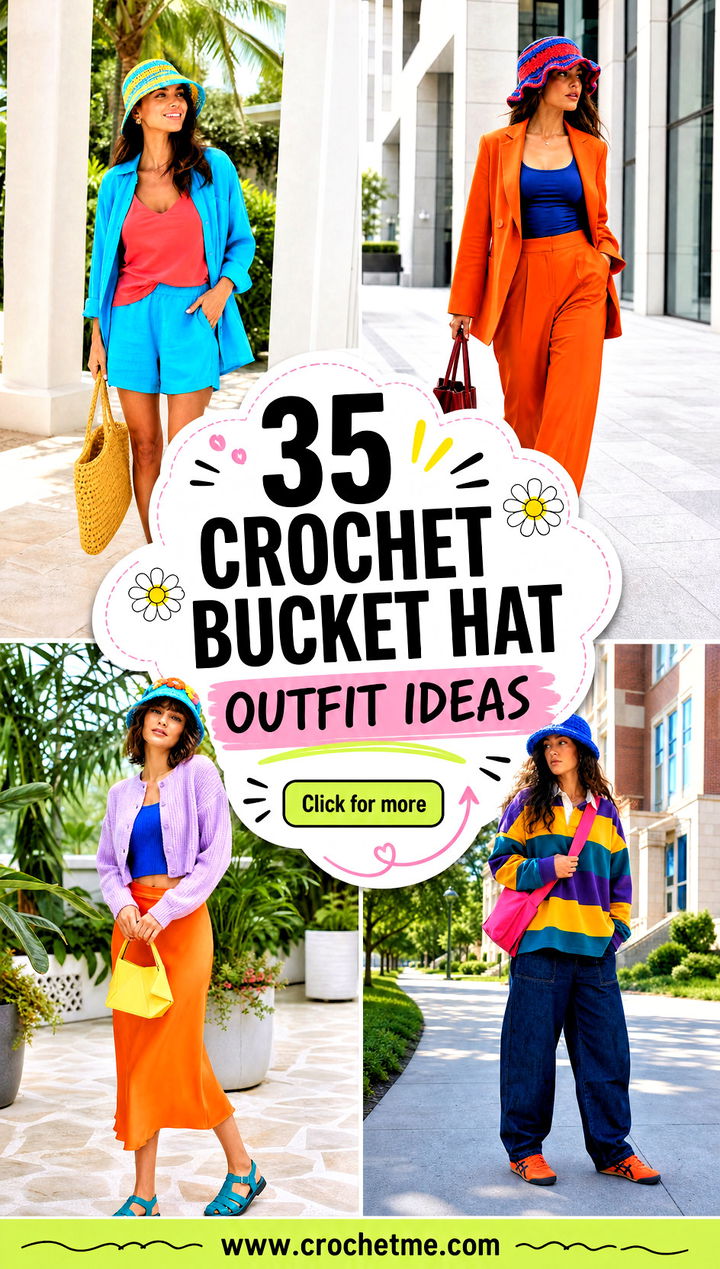 35 crochet bucket hat outfit ideas - 35 crochet bucket hat outfit ideas