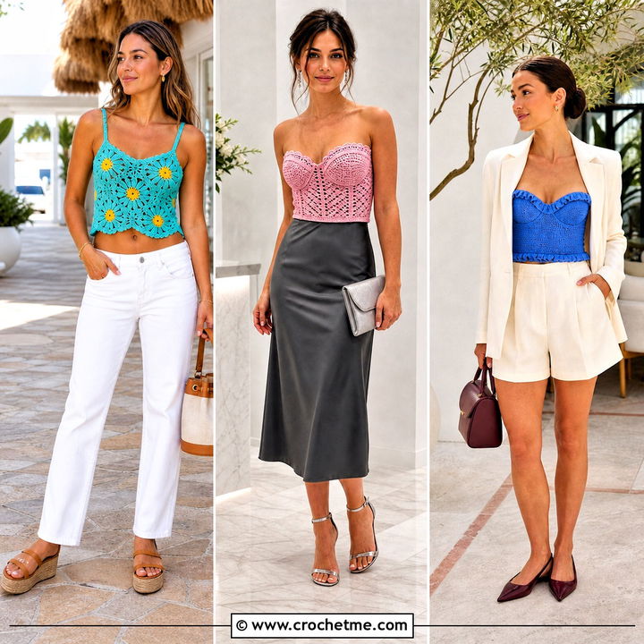 35 Crochet Bustier Top Outfit Ideas for Bold Summer Style
