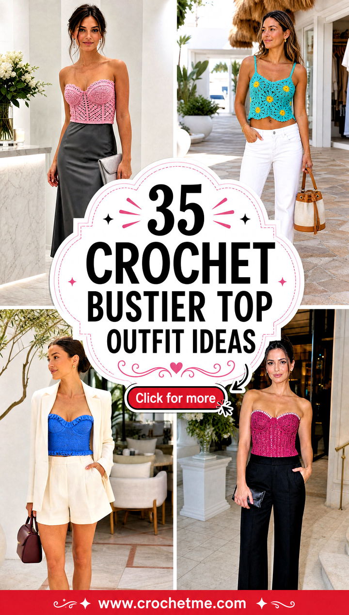 35 crochet bustier top outfit ideas - 35 crochet bustier top outfit ideas