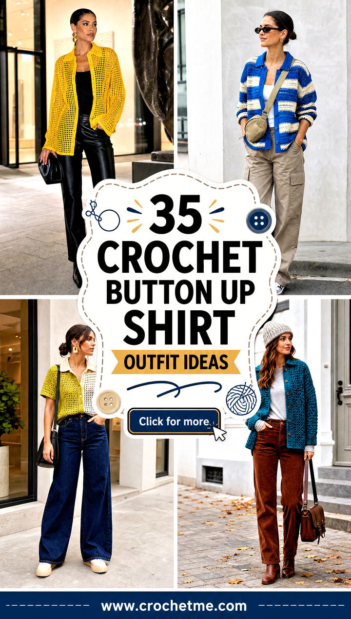 35 crochet button up shirt outfit ideas - 35 crochet button up shirt outfit ideas