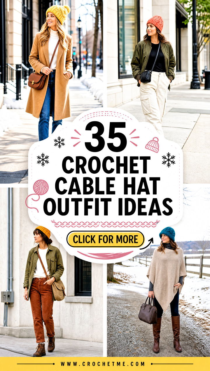35 crochet cable hat outfit ideas - 35 crochet cable hat outfit ideas