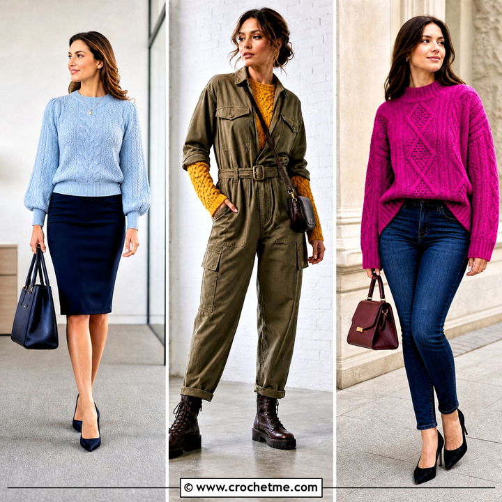 35 Crochet Cable Sweater Outfit Ideas for Cozy Winter Layering