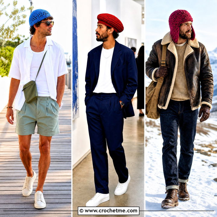 35 Crochet Cap for Men Outfit Ideas for Cool-Weather Style