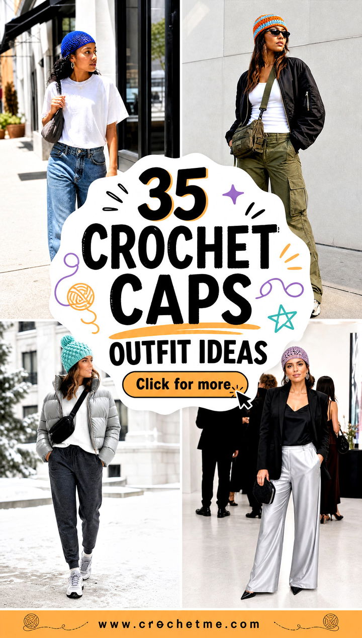 35 crochet caps outfit ideas - 35 crochet caps outfit ideas