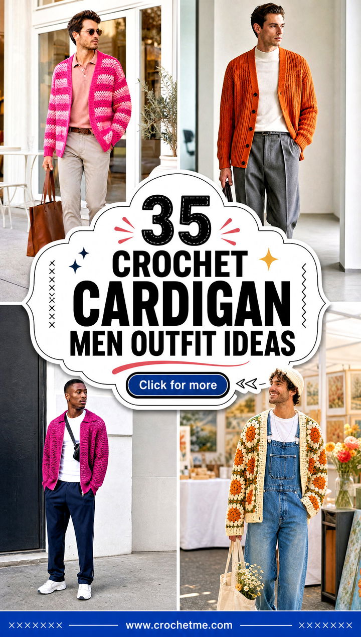 35 crochet cardigan men outfit ideas - 35 crochet cardigan men outfit ideas