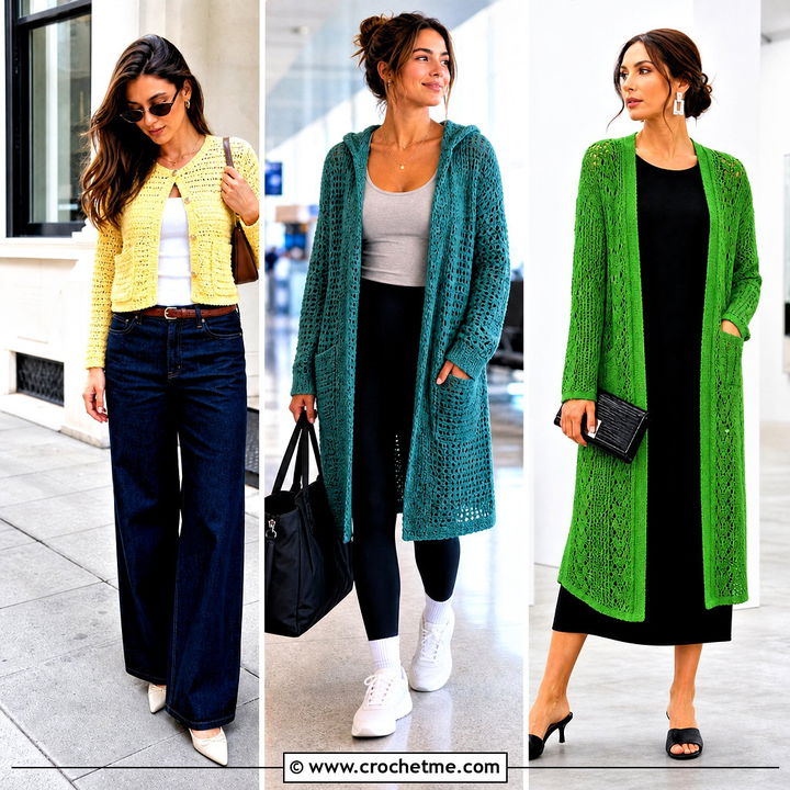 35 Crochet Cardigan With Pockets Outfit Ideas for Cozy Days