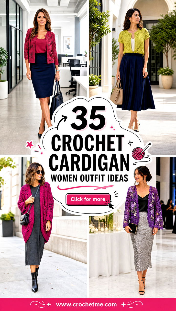 35 crochet cardigan women outfit ideas - 35 crochet cardigan women outfit ideas