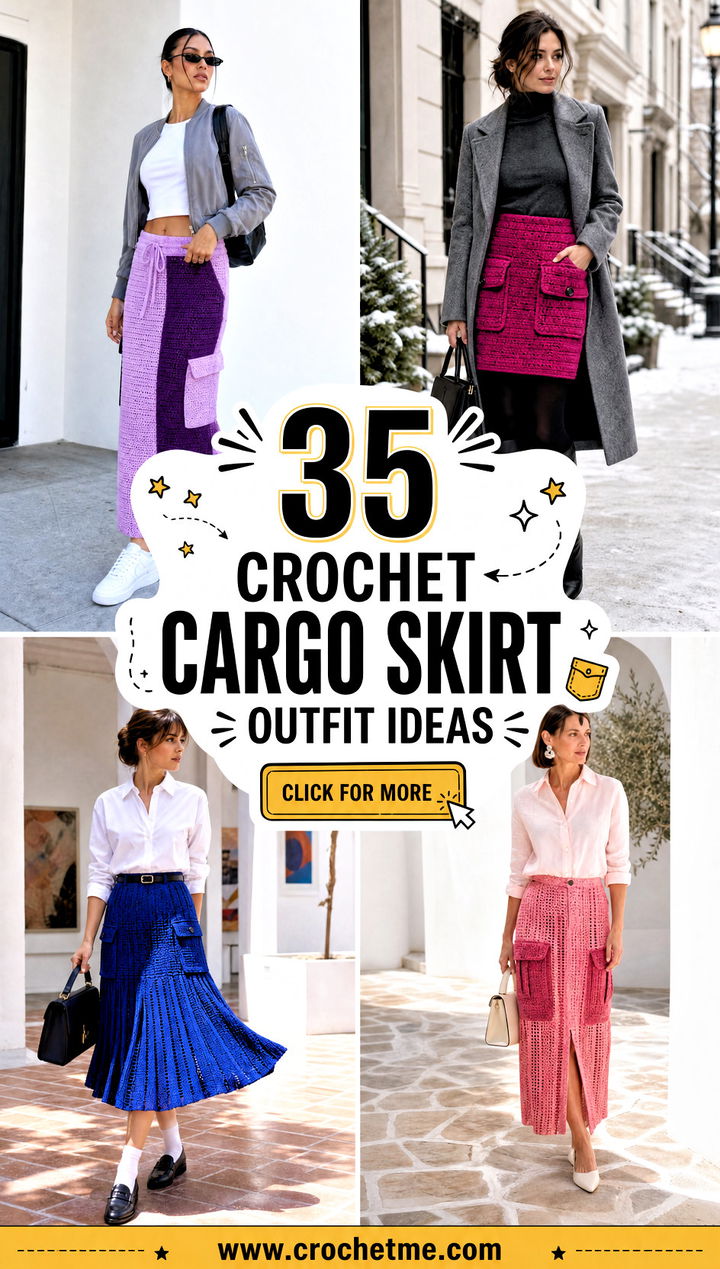 35 crochet cargo skirt outfit ideas - 35 crochet cargo skirt outfit ideas