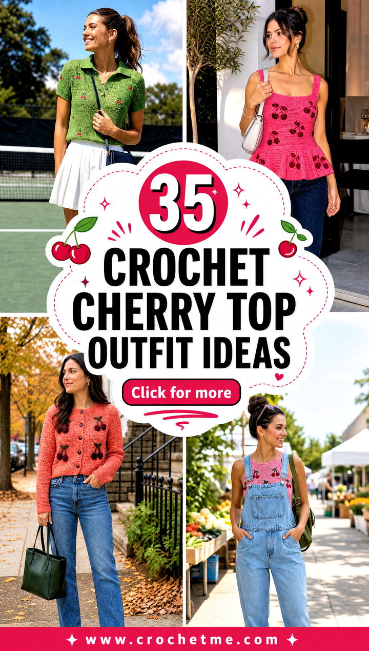 35 crochet cherry top outfit ideas - 35 crochet cherry top outfit ideas