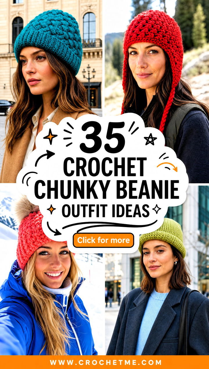 35 crochet chunky beanie outfit ideas - 35 crochet chunky beanie outfit ideas