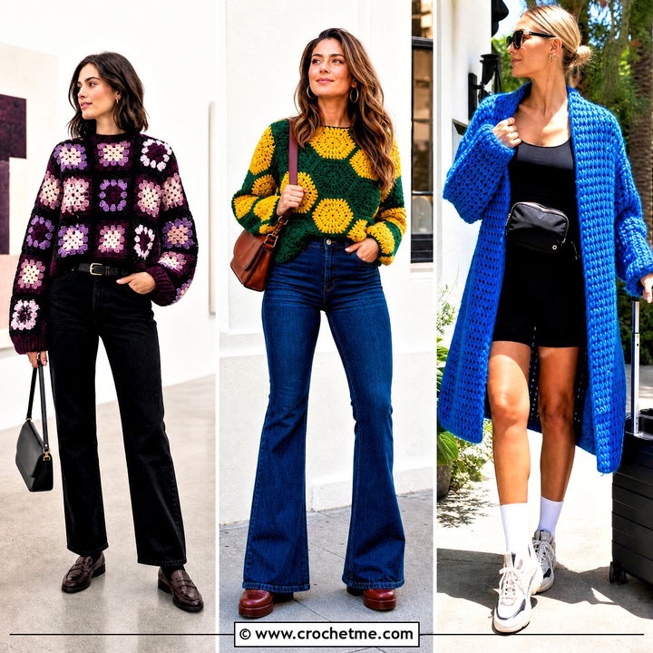 35 Crochet Chunky Sweater Outfit Ideas for Cozy Layered Looks