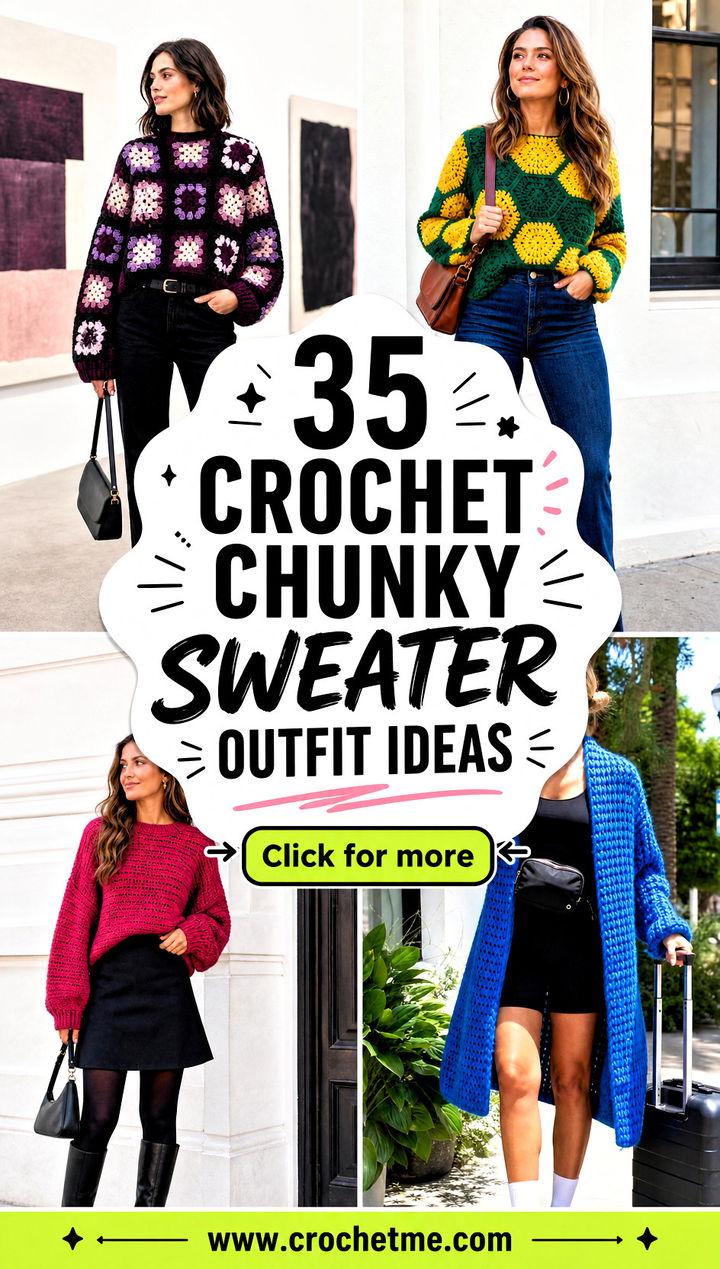 35 crochet chunky sweater outfit ideas - 35 crochet chunky sweater outfit ideas