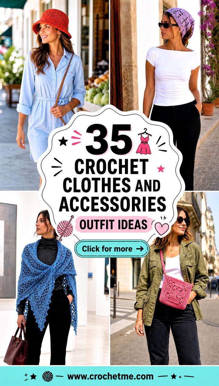 35 crochet clothes and accessories outfit ideas - 35 crochet clothes and accessories outfit ideas