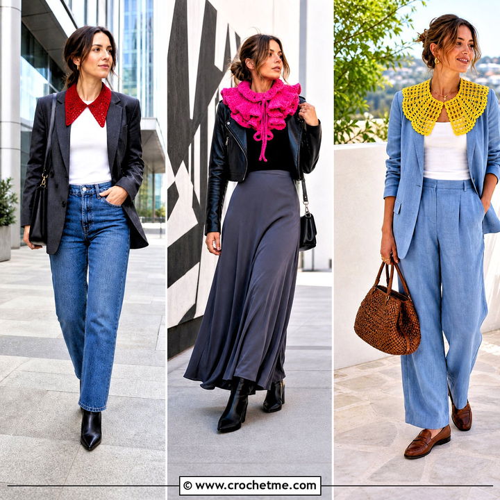 35 Crochet Collar Outfit Ideas for Charming Layered Style
