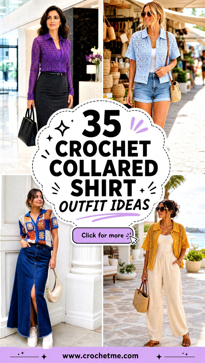 35 crochet collared shirt outfit ideas - 35 crochet collared shirt outfit ideas
