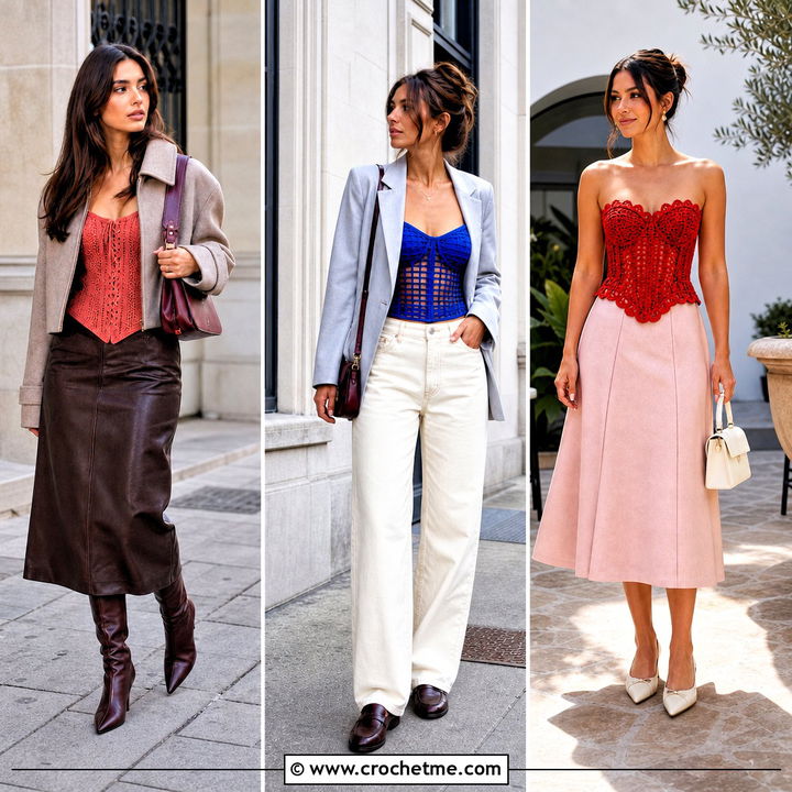 35 Crochet Corset Outfit Ideas for Bold Date-Night Style