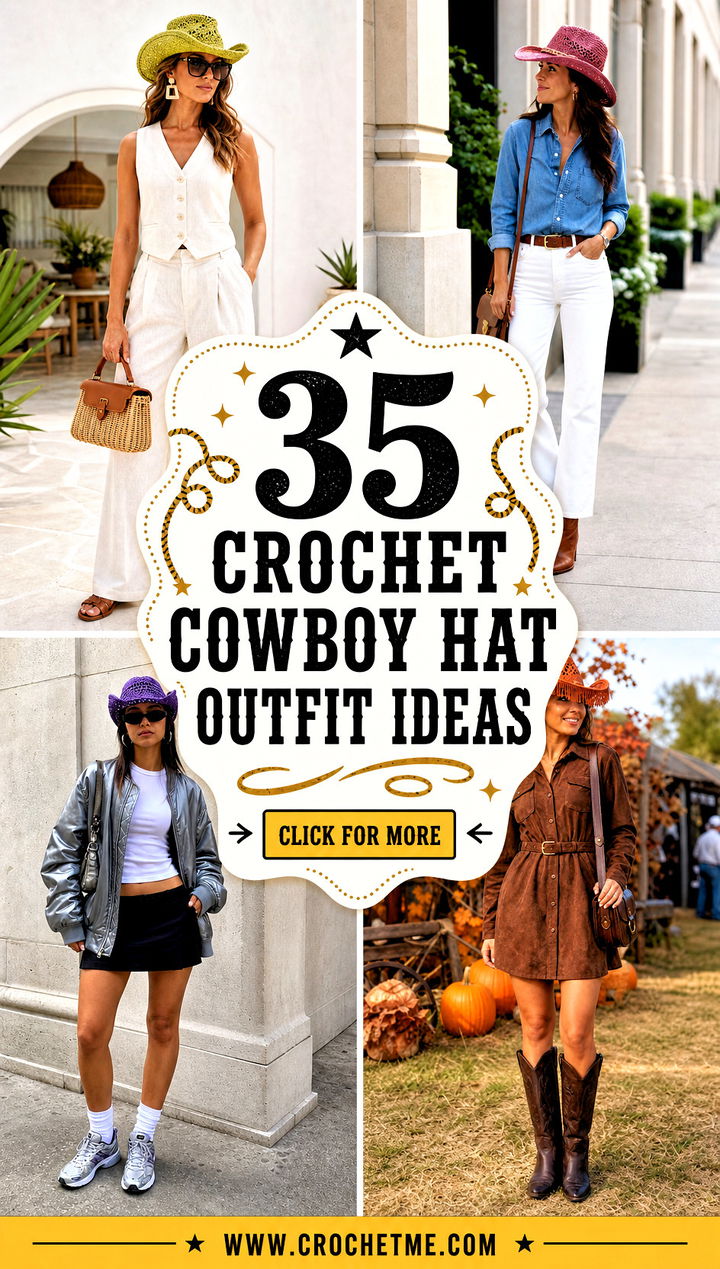 35 crochet cowboy hat outfit ideas - 35 crochet cowboy hat outfit ideas